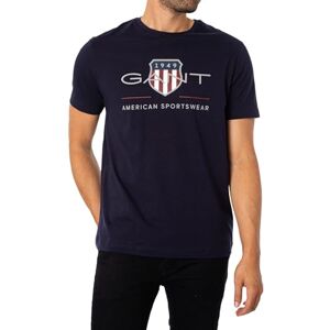 GANT Men's REG Archive Shield SS T-Shirt, Evening Blue, XXL GANT Men's REG Archive Shield SS T-Shirt, Evening Blue, XXL