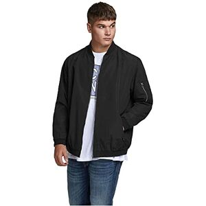JACK & JONES Mens Rush Bomber Jacket Plus Size Black 3XL JACK & JONES Mens Rush Bomber Jacket Plus Size Black 3XL