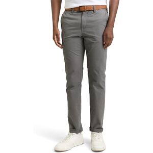 Tom Tailor Denim Men's Chino Trousers with Belt 1008253, 10952 Castlerock Grey, 33W / 32L Tom Tailor Denim Men's Chino Trousers with Belt 1008253, 10952 Castlerock Grey, 33W / 32L