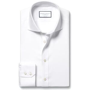 Charles Tyrwhitt White Non-Iron Twill Cotton Formal Shirt - Model Unknown - Men's, Large Charles Tyrwhitt White Non-Iron Twill Cotton Formal Shirt - Model Unknown - Men's, Large