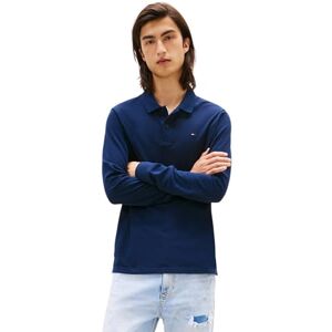 Tommy Jeans Men's Long Sleeve Slim Placket Cotton Polo Shirt, Blue (Dark Night Navy), 4XL Tommy Jeans Men's Long Sleeve Slim Placket Cotton Polo Shirt, Blue (Dark Night Navy), 4XL