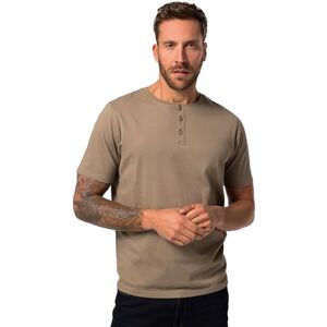 JP 1880 Men's Jp1880 Henley, Basic, Knopfleiste, Halbarm, Bis 7 XL T-Shirts, Brown/Grey, 7XL JP 1880 Men's Jp1880 Henley, Basic, Knopfleiste, Halbarm, Bis 7 XL T-Shirts, Brown/Grey, 7XL