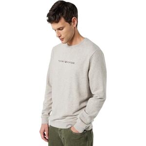 Tommy Hilfiger Men’s Round Neck Sweatshirt, Beige (Heathered Pebble), S Tommy Hilfiger Men’s Round Neck Sweatshirt, Beige (Heathered Pebble), S
