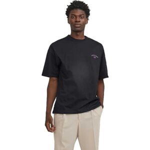 JACK & JONES Mens Santorini Graphic Short Sleeve T-Shirt Black S JACK & JONES Mens Santorini Graphic Short Sleeve T-Shirt Black S