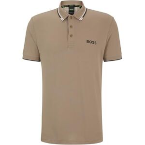 Boss Mens Paddy Pro Contrast-Logo Polo Shirt in a Cotton Blend Boss Mens Paddy Pro Contrast-Logo Polo Shirt in a Cotton Blend