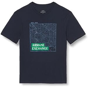 Armani Exchange Men's Regular fit, Pima Cotton, Milan map, Printed Logo Box T-Shirt, Navy Mi, XS Armani Exchange Men's Regular fit, Pima Cotton, Milan map, Printed Logo Box T-Shirt, Navy Mi, XS