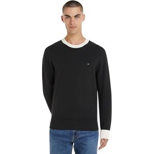 Tommy Hilfiger Men Chain Ridge Structure C Neck Pullovers, Black, S Tommy Hilfiger Men Chain Ridge Structure C Neck Pullovers, Black, S