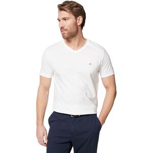 GANT Men's Slim Shield V-Neck T-Shirt, White, 4XL GANT Men's Slim Shield V-Neck T-Shirt, White, 4XL
