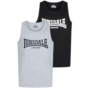 Lonsdale Male-Adult Averham Singlet, Black/Marl Grey, 3XL Lonsdale Male-Adult Averham Singlet, Black/Marl Grey, 3XL