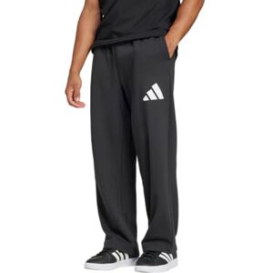 adidas Men's Essentials Wide Leg Three BAR Pant, Black/White, S adidas Men's Essentials Wide Leg Three BAR Pant, Black/White, S