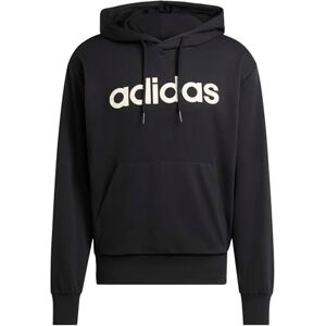 adidas Men's ESSENTIALS BIG LINEAR FRENCH TERRY HOODIE, black/off white, S adidas Men's ESSENTIALS BIG LINEAR FRENCH TERRY HOODIE, black/off white, S