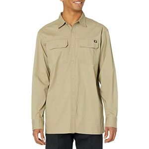 Dickies Men's Flex Denim Long Sleeve Shirt Button, Desert Sand, Large Dickies Men's Flex Denim Long Sleeve Shirt Button, Desert Sand, Large