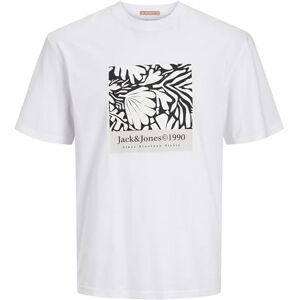JACK & JONES Men's Jormarbella AOP Branding Tee SS Crew NEC T-Shirt, Bright White, XS JACK & JONES Men's Jormarbella AOP Branding Tee SS Crew NEC T-Shirt, Bright White, XS