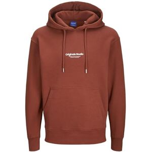 JACK & JONES Men's Jorvesterbro Sweat Hood Noos Hoodie, Brandy Brown, S JACK & JONES Men's Jorvesterbro Sweat Hood Noos Hoodie, Brandy Brown, S