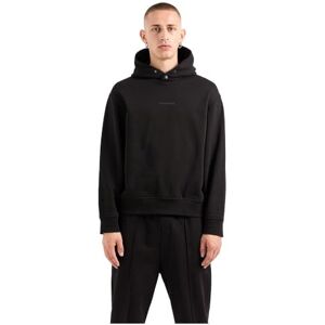 Armani Exchange Men's Small Front and Back Cotton French Terry Hooded Sweatshirt, black, S Armani Exchange Men's Small Front and Back Cotton French Terry Hooded Sweatshirt, black, S