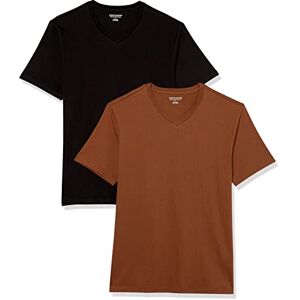 Amazon Essentials Men's T-Shirt Slim-Fit Short-Sleeve V-Neck, Pack of 2, Black/Brown, X-Large Amazon Essentials Men's T-Shirt Slim-Fit Short-Sleeve V-Neck, Pack of 2, Black/Brown, X-Large