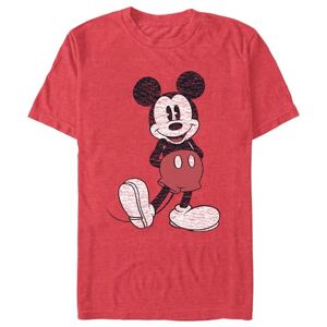 Disney Men's Full Size Mickey Mouse Distressed Look T-Shirt, Red HTR, S Disney Men's Full Size Mickey Mouse Distressed Look T-Shirt, Red HTR, S