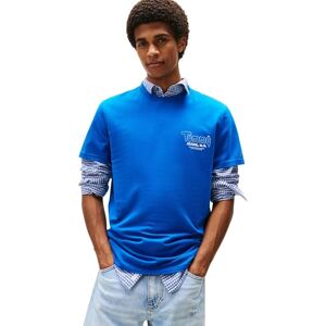 Tommy Jeans Men’s Short Sleeve Round Neck Slim Font Play T-Shirt, Blue (Vibrant Indigo), L Tommy Jeans Men’s Short Sleeve Round Neck Slim Font Play T-Shirt, Blue (Vibrant Indigo), L