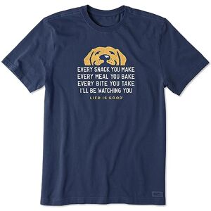 Life Is Good Mens Dog Lover Cotton Tee Crewneck Short Sleeve Graphic T-Shirt, I'll Be Watching You Dog, Darkest Blue, Large Life Is Good Mens Dog Lover Cotton Tee Crewneck Short Sleeve Graphic T-Shirt, I'll Be Watching You Dog, Darkest Blue, Large