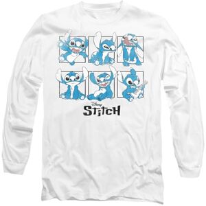 Disney Lilo and Stitch Graphic Blocks Unisex Long Sleeve T Shirt, White, X-Large Disney Lilo and Stitch Graphic Blocks Unisex Long Sleeve T Shirt, White, X-Large