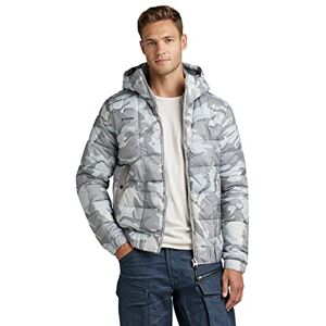 G-STAR RAW G-Star Men's Meefic Squared Quilted Hooded Jacket, Multicolour (cool grey woodland camo D20126-C441-D436), XL G-STAR RAW G-Star Men's Meefic Squared Quilted Hooded Jacket, Multicolour (cool grey woodland camo D20126-C441-D436), XL