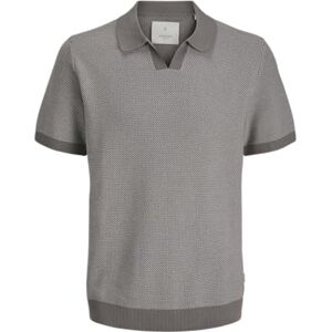 JACK & JONES Men's Jprcceaston Knit Split Neck Ss Sn, Steeple Gray, M JACK & JONES Men's Jprcceaston Knit Split Neck Ss Sn, Steeple Gray, M