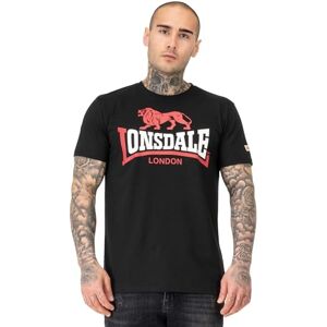 Lonsdale Men's Lion Two Tone T-Shirt, Black/red/White, L Lonsdale Men's Lion Two Tone T-Shirt, Black/red/White, L