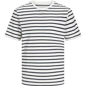 JACK & JONES Men's Jjeorganic Basic Tee SS O-Neck Noos T-Shirt, Cloud Dancer/Stripes: Navy Blazer, XXL JACK & JONES Men's Jjeorganic Basic Tee SS O-Neck Noos T-Shirt, Cloud Dancer/Stripes: Navy Blazer, XXL