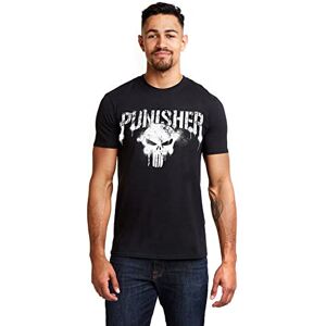 Marvel Press Marvel Men's Punisher Text T Shirt, Black, M UK Marvel Press Marvel Men's Punisher Text T Shirt, Black, M UK