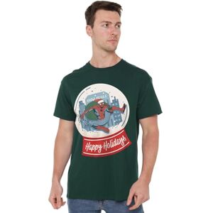Marvel Spiderman Retro New York Happy Holidays Unisex T Shirt, Hunter Green, Medium Marvel Spiderman Retro New York Happy Holidays Unisex T Shirt, Hunter Green, Medium