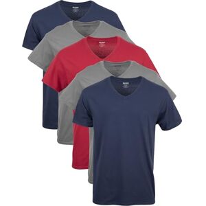 Gildan Men's V-Neck T-Shirts, Multipack, Style G1103 Undershirt, Navy/Charcoal/Cardinal Red (5-Pack), M Gildan Men's V-Neck T-Shirts, Multipack, Style G1103 Undershirt, Navy/Charcoal/Cardinal Red (5-Pack), M
