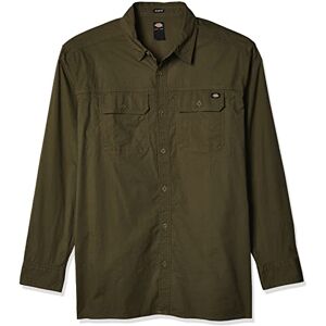 Dickies Men's Flex Denim Long Sleeve Shirt Button, Military Green, Large Dickies Men's Flex Denim Long Sleeve Shirt Button, Military Green, Large