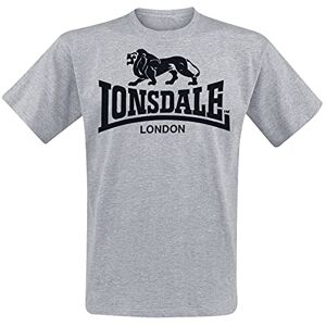 Lonsdale Men's Logo Regular Fit T-Shirt Marl Grey, Large Lonsdale Men's Logo Regular Fit T-Shirt Marl Grey, Large