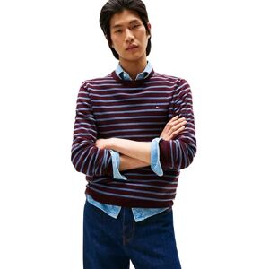 Tommy Hilfiger Men’s Essential Cotton Round Neck Jumper, Multicolor (Deep Burgundy/Petrol Blue HTR), M Tommy Hilfiger Men’s Essential Cotton Round Neck Jumper, Multicolor (Deep Burgundy/Petrol Blue HTR), M