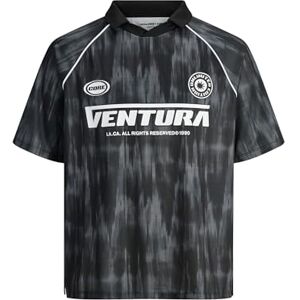 JACK & JONES Men's Male Gedruckt Poloshirt Jcoretreat AOP Mesh Open Collar Polo Ss, Black, XL JACK & JONES Men's Male Gedruckt Poloshirt Jcoretreat AOP Mesh Open Collar Polo Ss, Black, XL