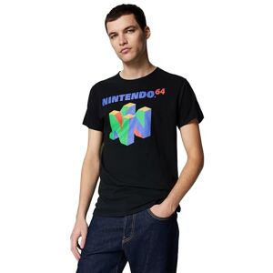 Nintendo Men's N64 Logo Short Sleeve T-Shirt, Black, S Nintendo Men's N64 Logo Short Sleeve T-Shirt, Black, S