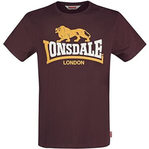 Lonsdale Men's Oxblood Classic T-Shirt with Vintage Lion Logo Regular-Fit New 2020 Model HOLMPTON 100% Cotton Lonsdale Men's Oxblood Classic T-Shirt with Vintage Lion Logo Regular-Fit New 2020 Model HOLMPTON 100% Cotton
