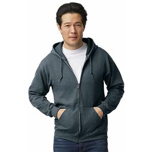 Gildan Men's Fleece Zip Hooded Sweatshirt, Style G18600, Dark Heather, M Gildan Men's Fleece Zip Hooded Sweatshirt, Style G18600, Dark Heather, M