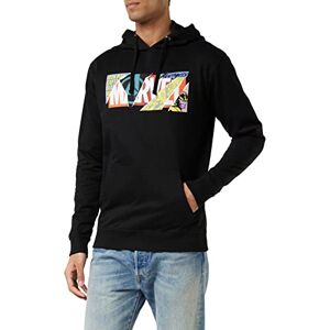 Marvel Men's Scrapbook Logo Hooded Sweatshirt, Black, L UK Marvel Men's Scrapbook Logo Hooded Sweatshirt, Black, L UK