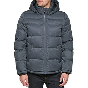 Tommy Hilfiger Men's Classic Hooded Puffer Jacket (Regular and Big & Tall Sizes) Down Alternative Coat, Heather Navy, XXXXL Tommy Hilfiger Men's Classic Hooded Puffer Jacket (Regular and Big & Tall Sizes) Down Alternative Coat, Heather Navy, XXXXL