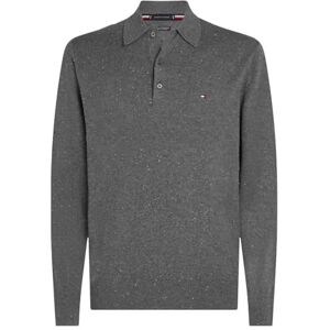 Tommy Hilfiger PIMA ORG CTN Cashmere LS Polo Other Sweaters Men's, Grey (Donegal Medium Grey Heather), S Tommy Hilfiger PIMA ORG CTN Cashmere LS Polo Other Sweaters Men's, Grey (Donegal Medium Grey Heather), S