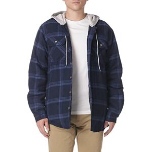 Wrangler Authentics Men's Long Sleeve Quilted Lined Flannel Shirt Jacket with Hood, Total Eclipse With Heather, XXXL Wrangler Authentics Men's Long Sleeve Quilted Lined Flannel Shirt Jacket with Hood, Total Eclipse With Heather, XXXL