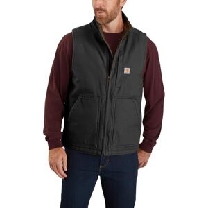Carhartt Men's Loose Fit Washed Duck Sherpa-Lined Mock-Neck Vest, Black, L Carhartt Men's Loose Fit Washed Duck Sherpa-Lined Mock-Neck Vest, Black, L