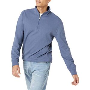 Amazon Essentials Men's Lightweight French Terry Quarter-Zip Mock Neck Jumper, Indigo, XS Amazon Essentials Men's Lightweight French Terry Quarter-Zip Mock Neck Jumper, Indigo, XS