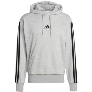 adidas Men's ESSENTIAL THREE STRIPES FRENCH TERRY HOODIE, medium grey heather/black, S adidas Men's ESSENTIAL THREE STRIPES FRENCH TERRY HOODIE, medium grey heather/black, S