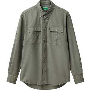 United Colors of Benetton Men's Camicia 5kgpuq05g Shirt, Green, L United Colors of Benetton Men's Camicia 5kgpuq05g Shirt, Green, L