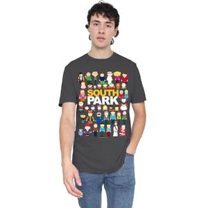 South Park Full Cast Unisex T Shirt, Charcoal, Medium South Park Full Cast Unisex T Shirt, Charcoal, Medium