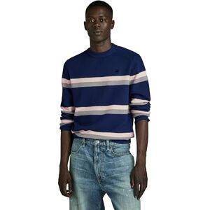G-STAR Men's Stripe Knitted Sweater, Blue (imperial blue D24378-D563-1305), L G-STAR Men's Stripe Knitted Sweater, Blue (imperial blue D24378-D563-1305), L