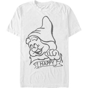 Disney Men's Snow White Happy T-Shirt, S Disney Men's Snow White Happy T-Shirt, S