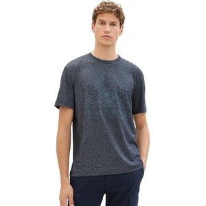 TOM TAILOR Men's 1039644 T-Shirt, 19932-Navy Grindle Structure, L TOM TAILOR Men's 1039644 T-Shirt, 19932-Navy Grindle Structure, L